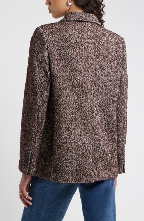 Nordstrom The Liv Textured Boyfriend Blazer In Brown