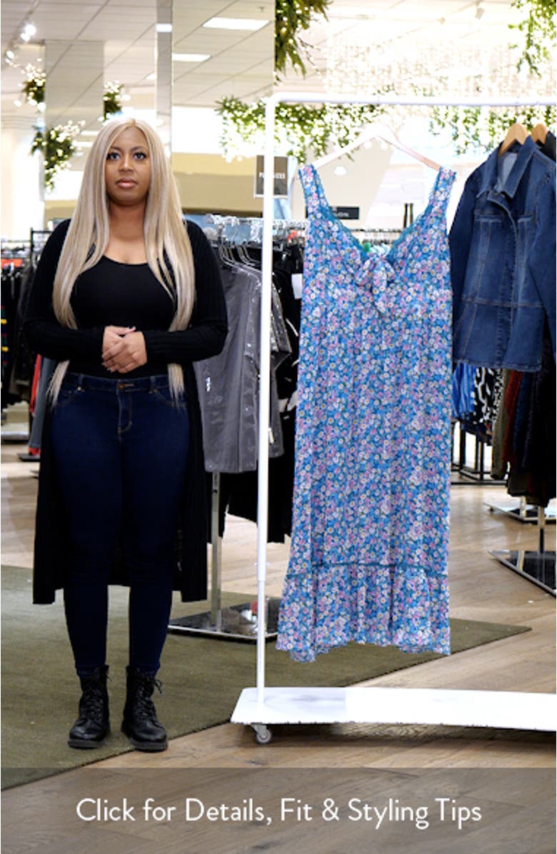 Lidia Tie Front Lace Trim Maxi Dress, sales video thumbnail