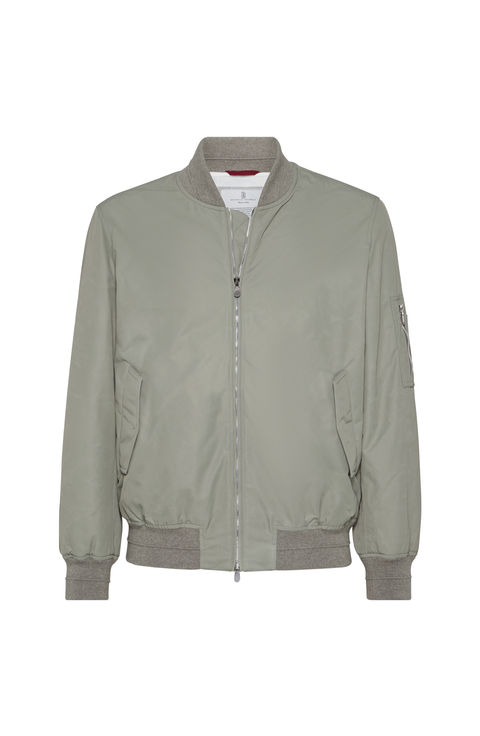 【ブルネロクチネリ】 Jackets - Bomber Jackets ジャケット Brunello Cucinelli Men's Nylon-Silk Full-Zip Bomber Jacket