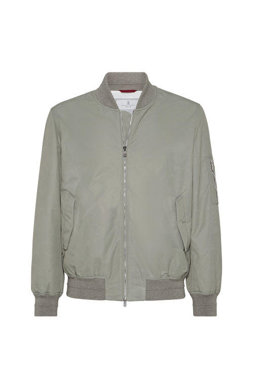 Brunello Cucinelli Zip-fastening Bomber Jacket In Gray