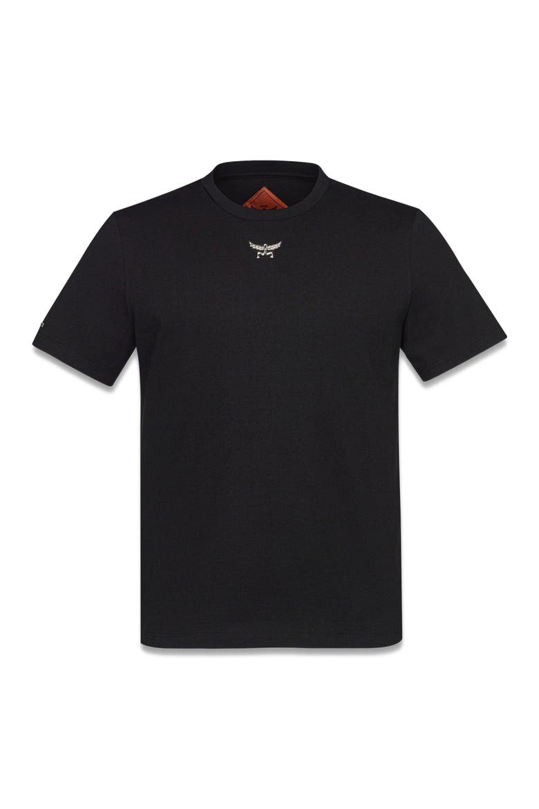 Essential Logo Print T-Shirt in Organic Cotton, Alternate, color, Black