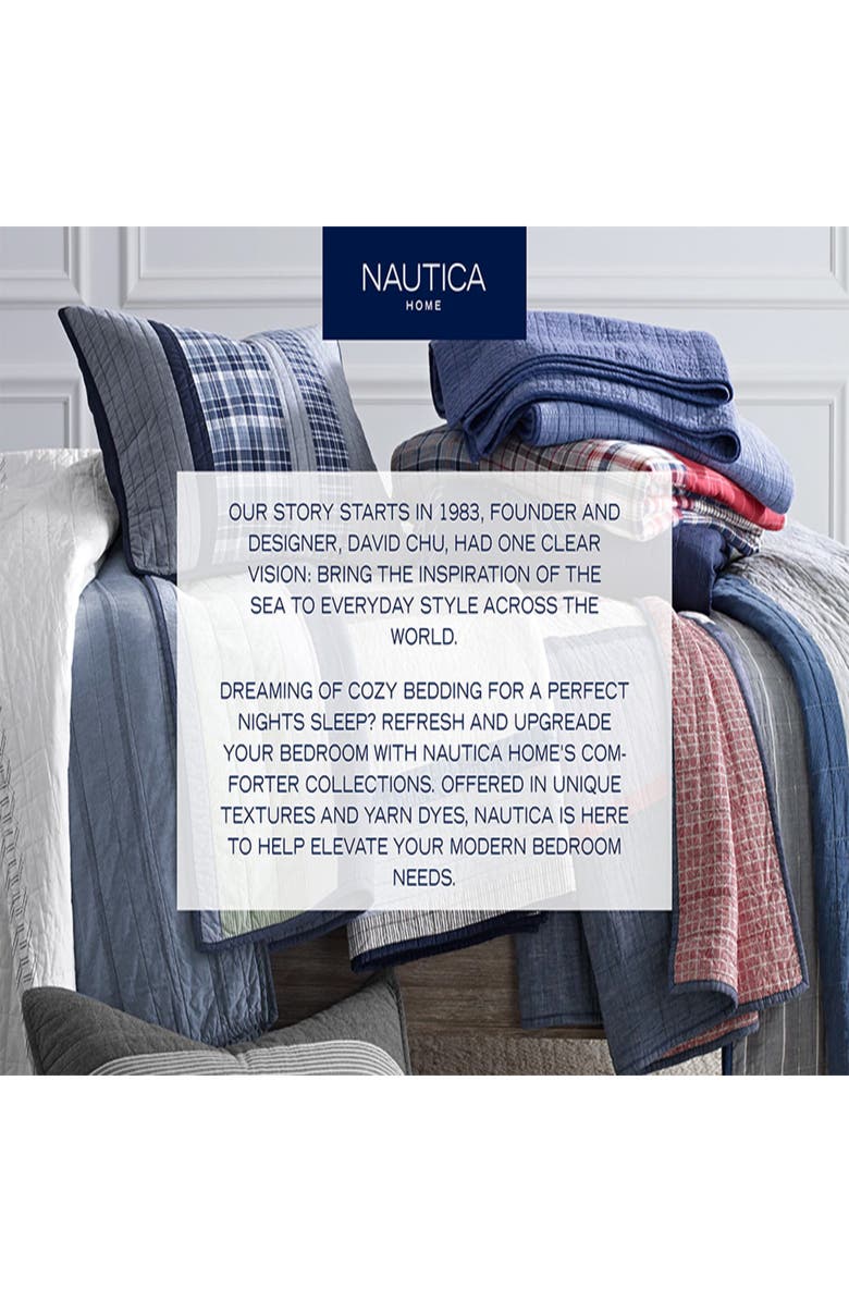 Nautica Swale Cotton Standard Sham, Alternate, color, Navy