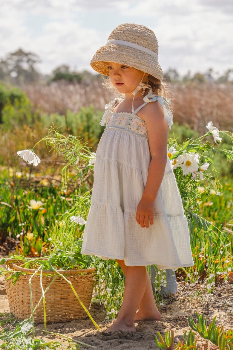 Crochet Dress, Alternate, color, Blue Bouquet