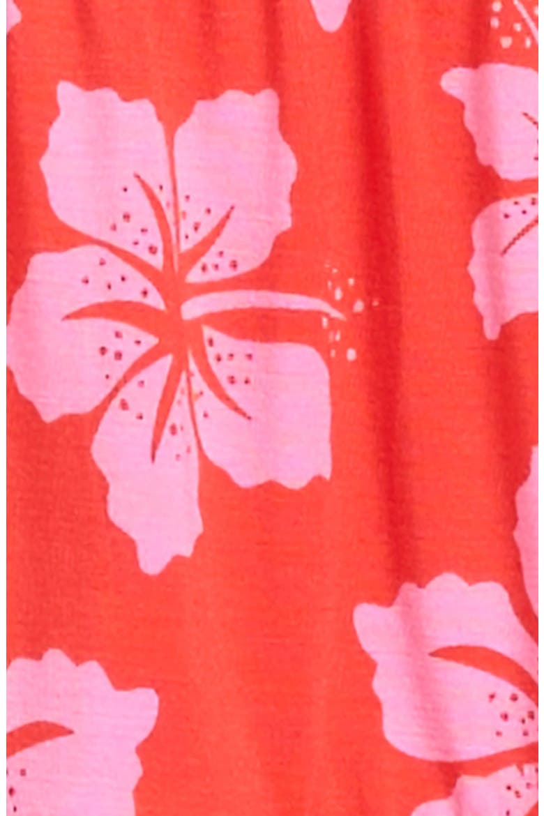 Kids' Hibiscus Punch Print Knit Sundress, Alternate, color, RED