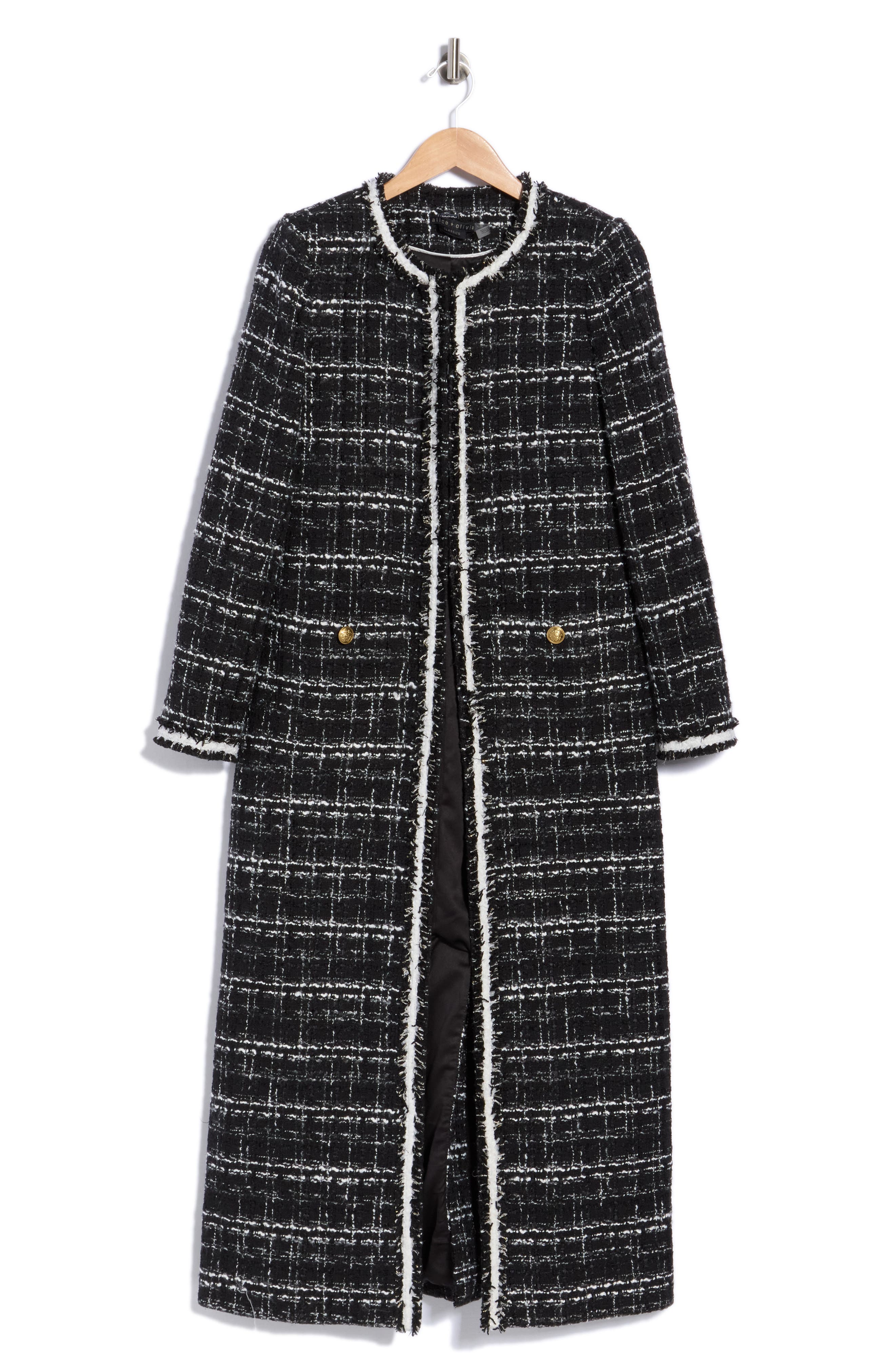 Kidman Boucle Long Jacket with Trim
