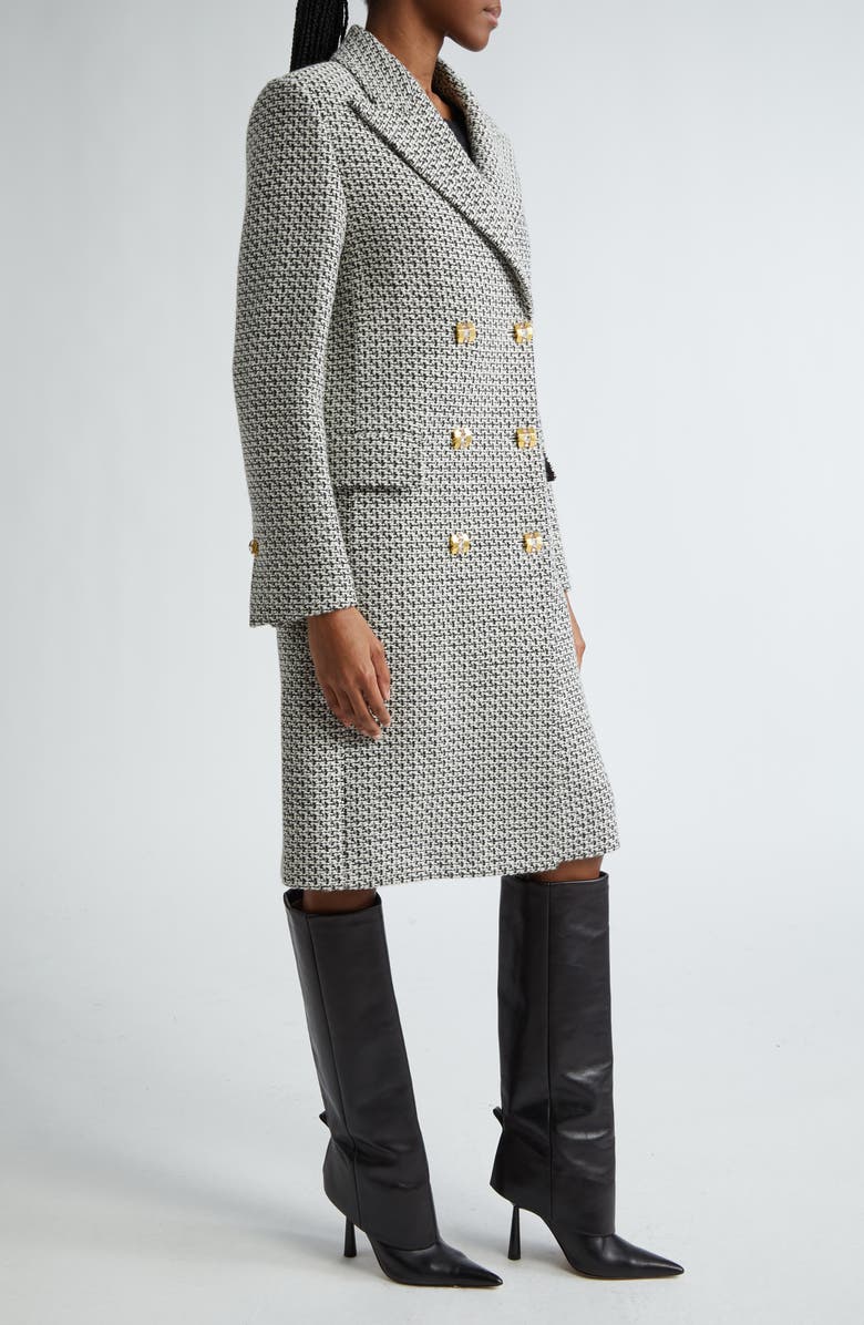 St. John Collection Double Breasted Wool Blend Tweed Coat, Alternate, color,