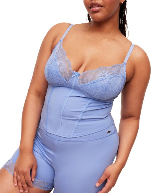 Adore Me Juleetta Cami Top & Biker Shorts Set In Blue