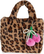 OMG Accessories Kids' Mini Leopard Faux Fur Tote