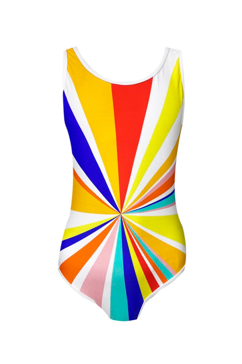 Colorful Print One-Piece Swimsuit, Little Kid-Big Kid, Main, color, Multicolor