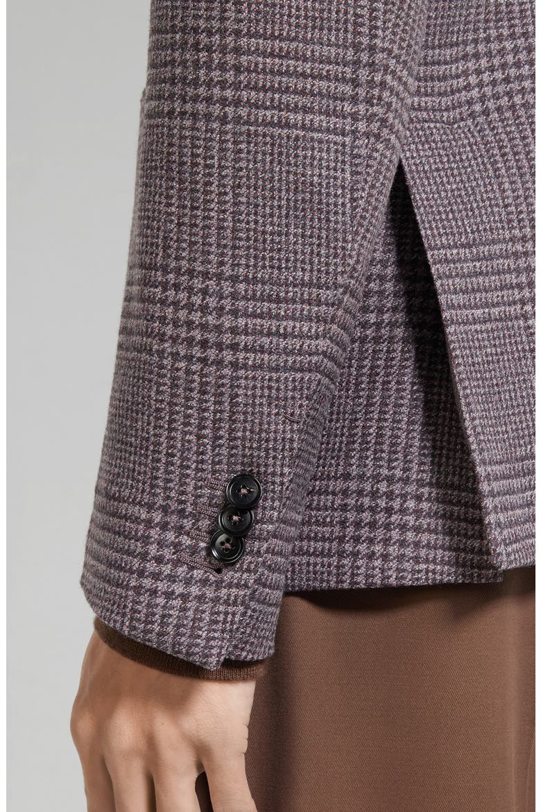 Trofeo Houndstooth Plaid Stretch Wool & Cashmere Sport Coat, Alternate, color, GREY/PINK