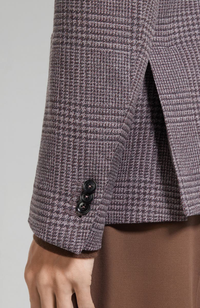 ZEGNA Trofeo Houndstooth Plaid Stretch Wool & Cashmere Sport Coat, Alternate, color, Grey/Pink