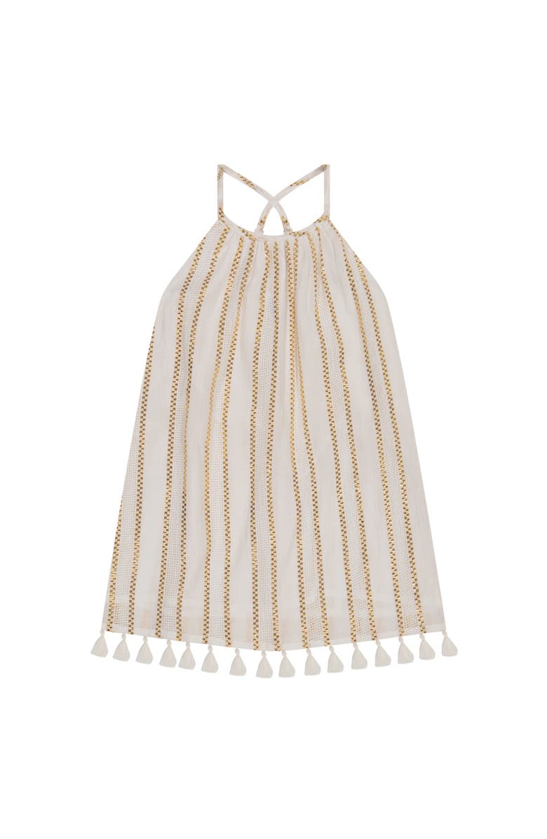 Mer St. Barth Mini Chantal Girl's Sundress, Main, color, Gold Stripe