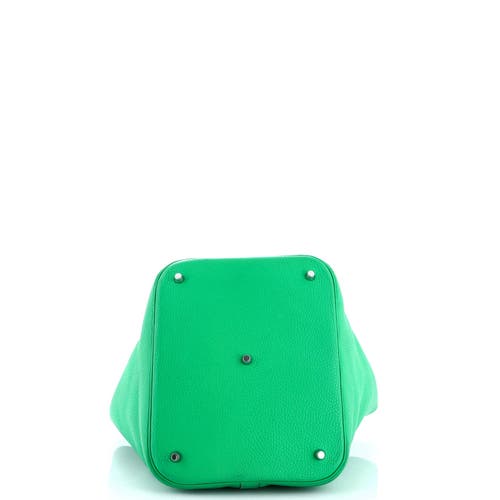 Pre-owned Hermes Hermes Picotin Lock Bag Clemence Gm In Green