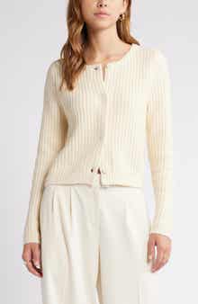 Open Edit Cropped Fisherman Cardigan