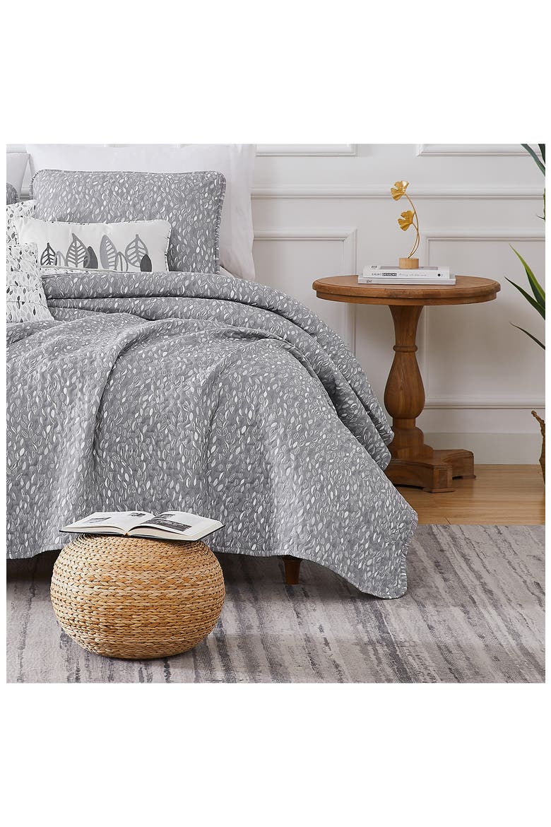 Botanical Leaves Quilt 6-Piece Set, Alternate, color, GREY
