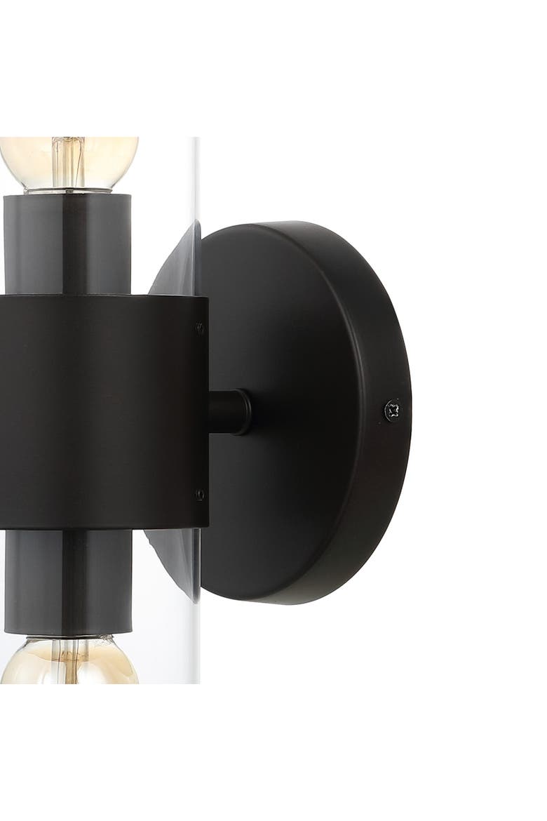 Quinn 2-Light Mid-Century Modern Iron/Acrylic LED Sconce, Alternate, color, Oil Rubbed Bronze/Clear