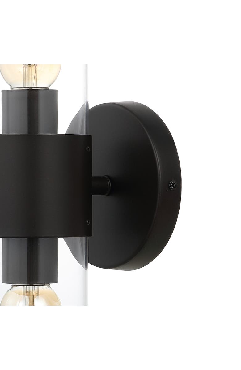 JONATHAN Y Quinn 2-Light Mid-Century Modern Iron/Acrylic LED Sconce, Alternate, color, Oil Rubbed Bronze/Clear