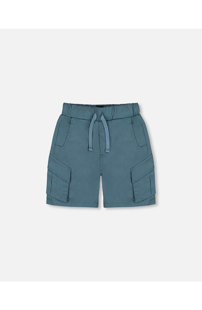 Deux par Deux Boy's Parachute Cargo Pocket Shorts Dark Teal, Main, color,