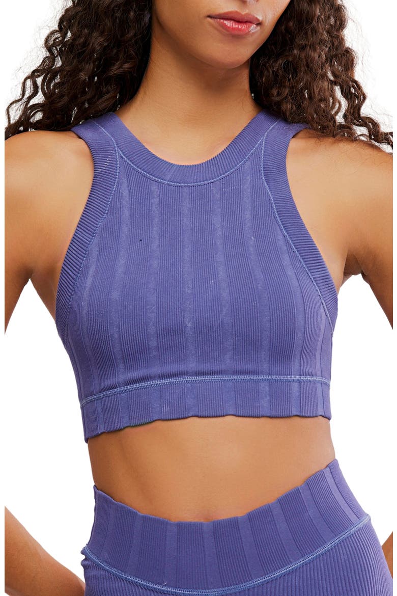 Race Me High Neck Sports Bra, Main, color, GRAPHITE
