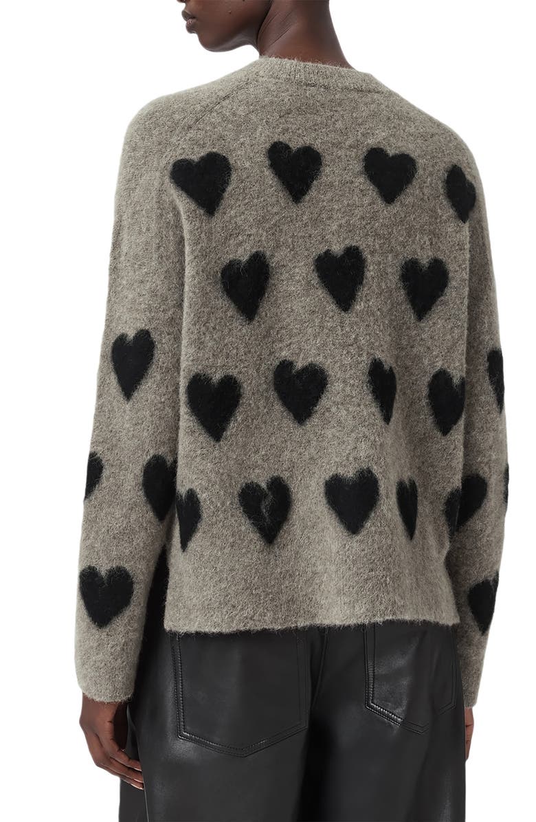 AllSaints Amora Jacquard Alpaca & Wool Blend Sweater, Alternate, color, Walnut Brown/ Black