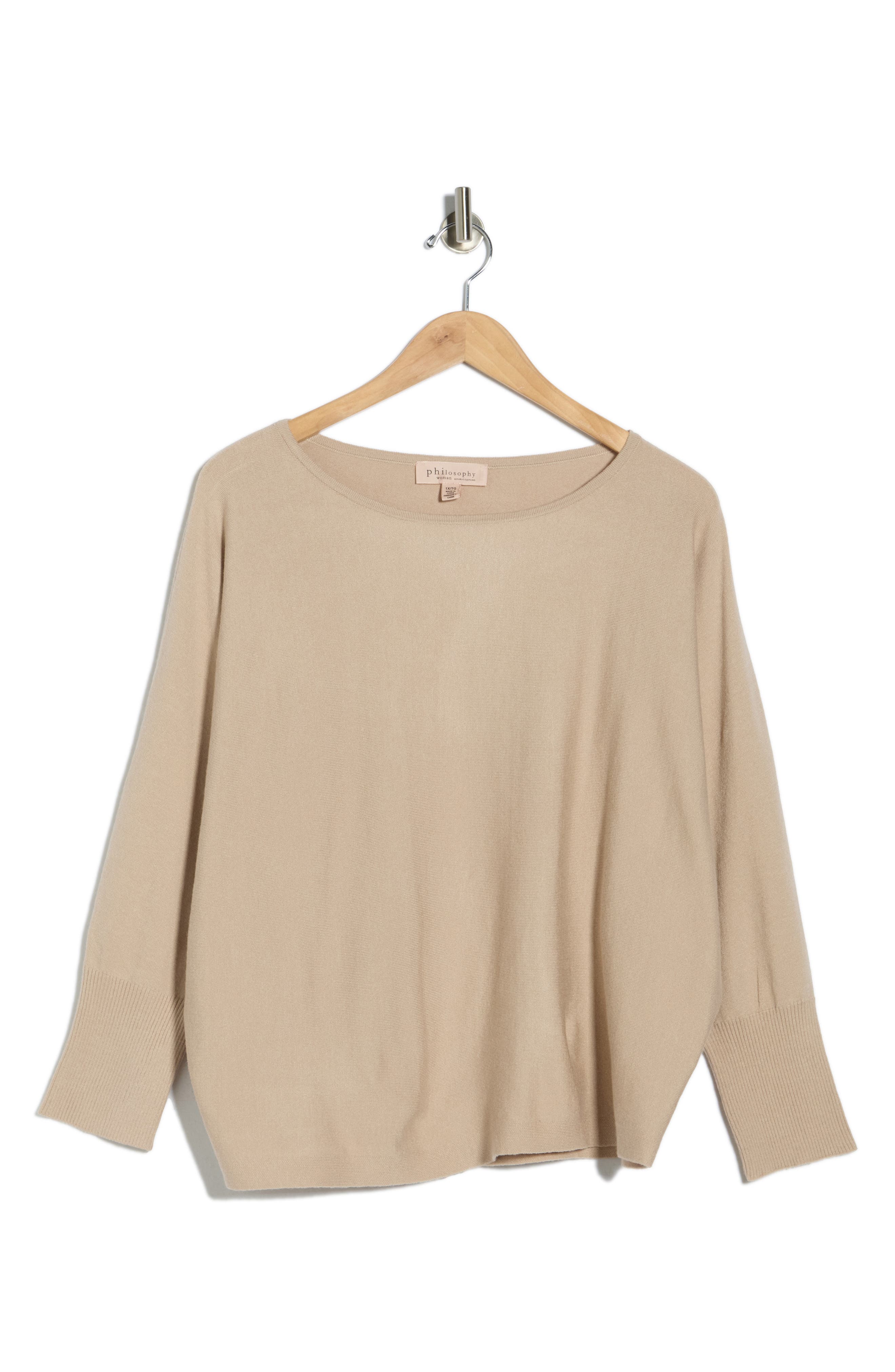 PHILOSOPHY REPUBLIC CLOTHING Boat Neck Dolman Sleeve Sweater