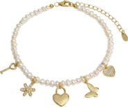 ARGENTO VIVO Faux Pearl Charm Bracelet