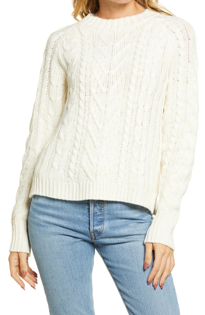 Cotton Emporium Cable Knit Sweater, Main, color, 
