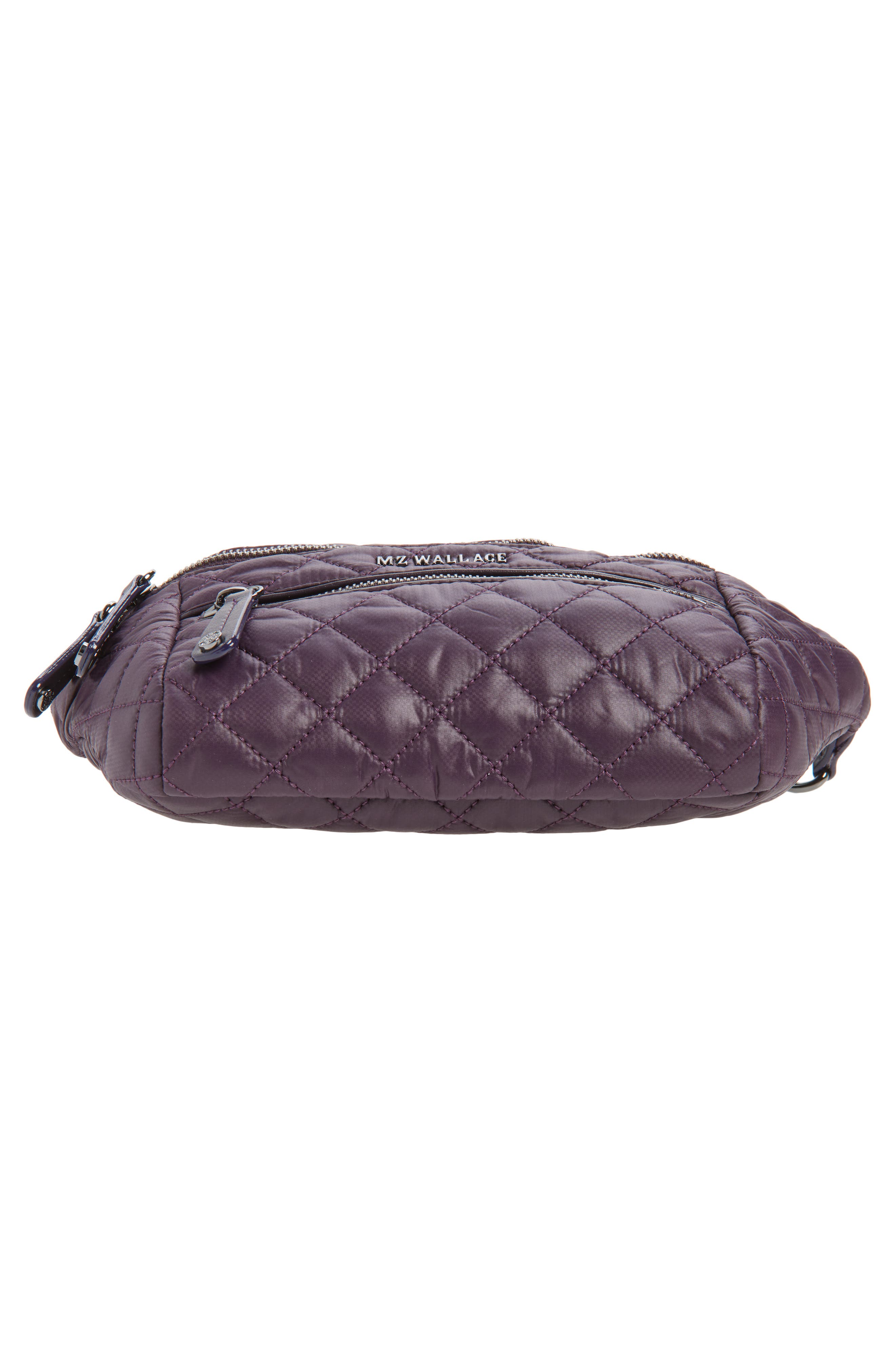 MZ Wallace Small Crosby Quilted Nylon Convertible Sling Bag, Alternate, color, Raisin