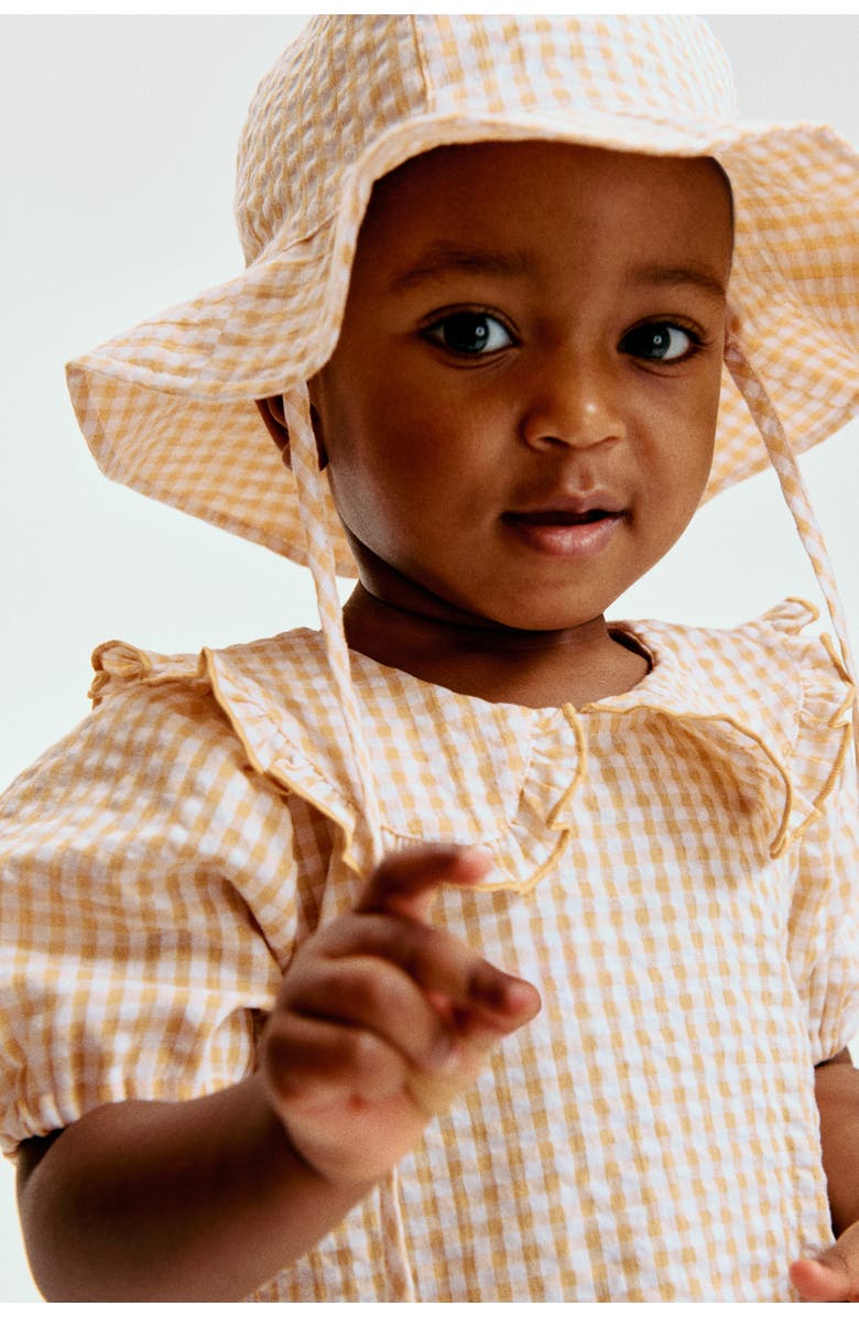 H&M 3-piece Cotton Set, Alternate, color, Dusty Yellow/Checked