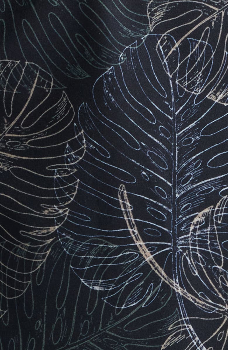 Stone Rose Jungle Monstera Print Swim Trunks, Alternate, color, 