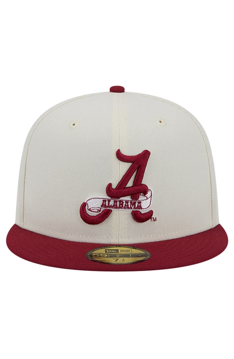 New Era Men's New Era Alabama Crimson Tide Chrome White Vintage 59FIFTY Fitted Hat, Alternate, color, 