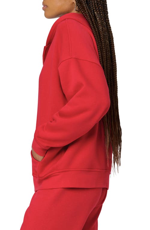 Florence By Mills Cozy Crush Oversize Zip Hoodie In Red