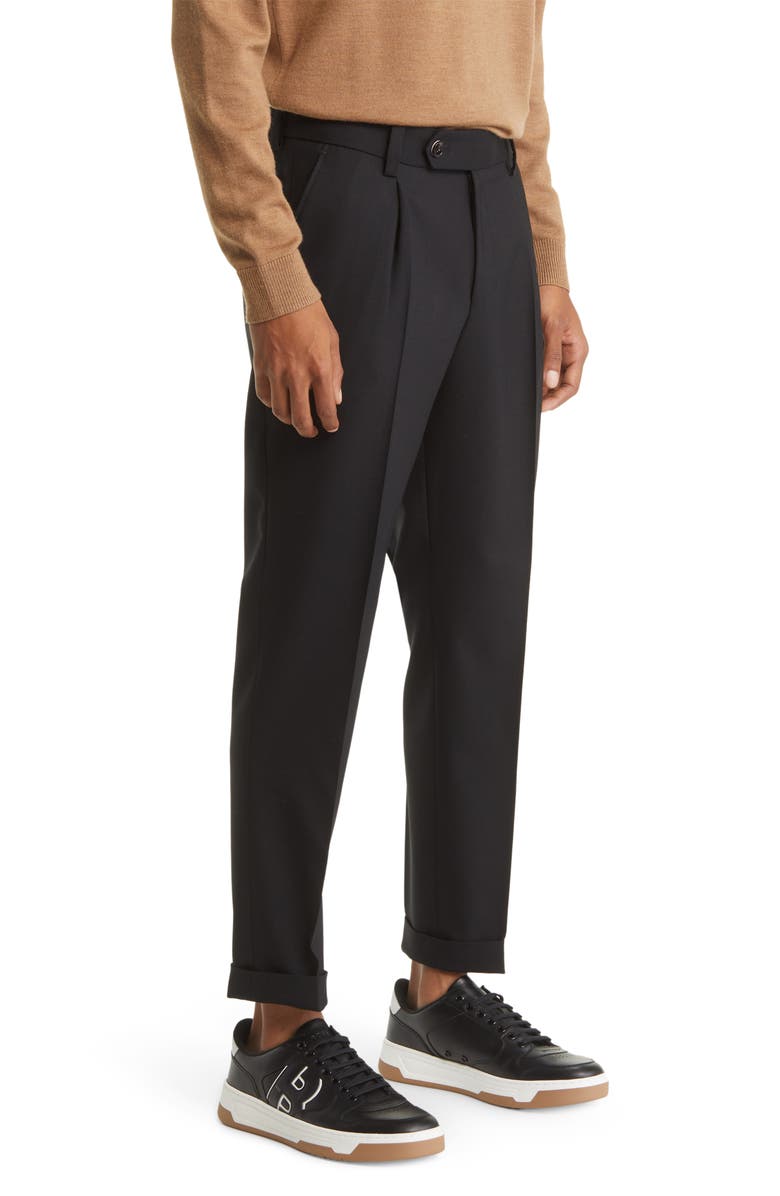 BOSS Perin Pleated Wool Blend Trousers, Alternate, color, 