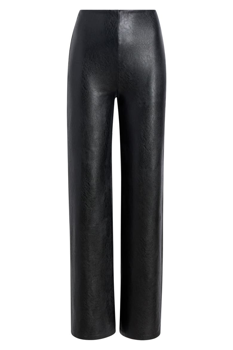 Wide Leg Faux Leather Pants, Alternate, color, BLACK