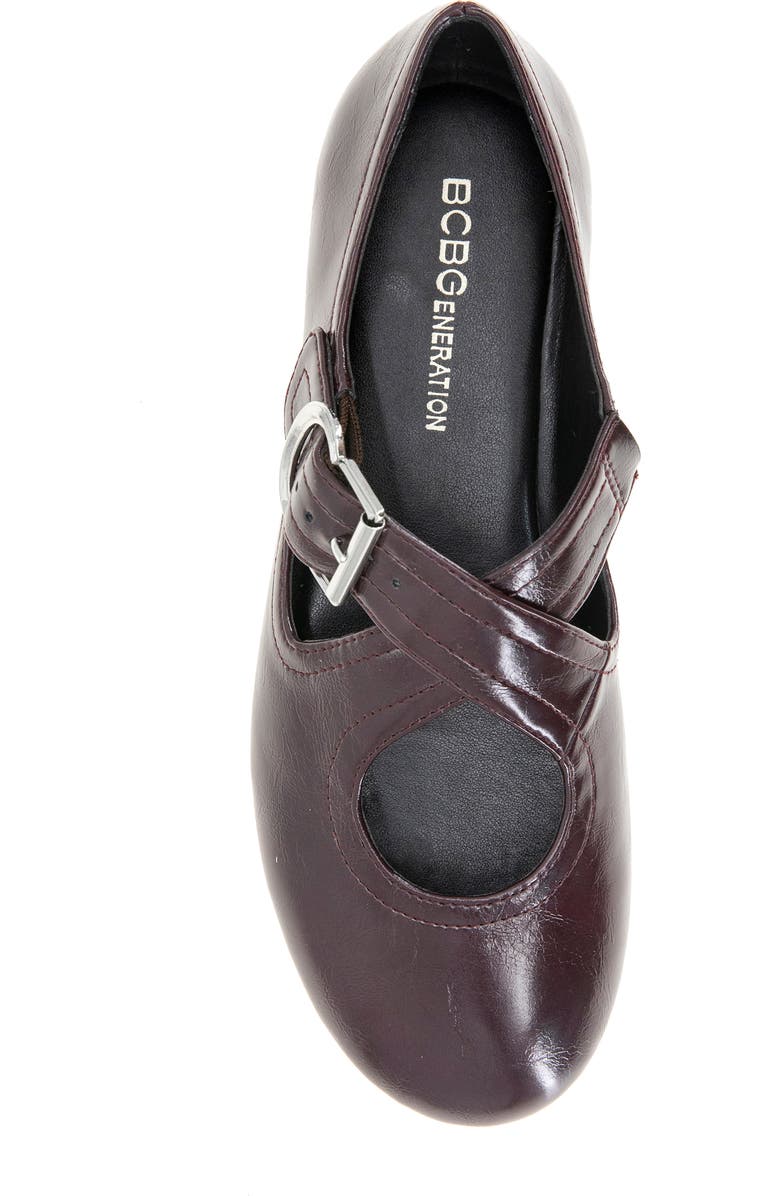 BCBGeneration Maya Mary Jane Flat, Alternate, color, Dark Cherry