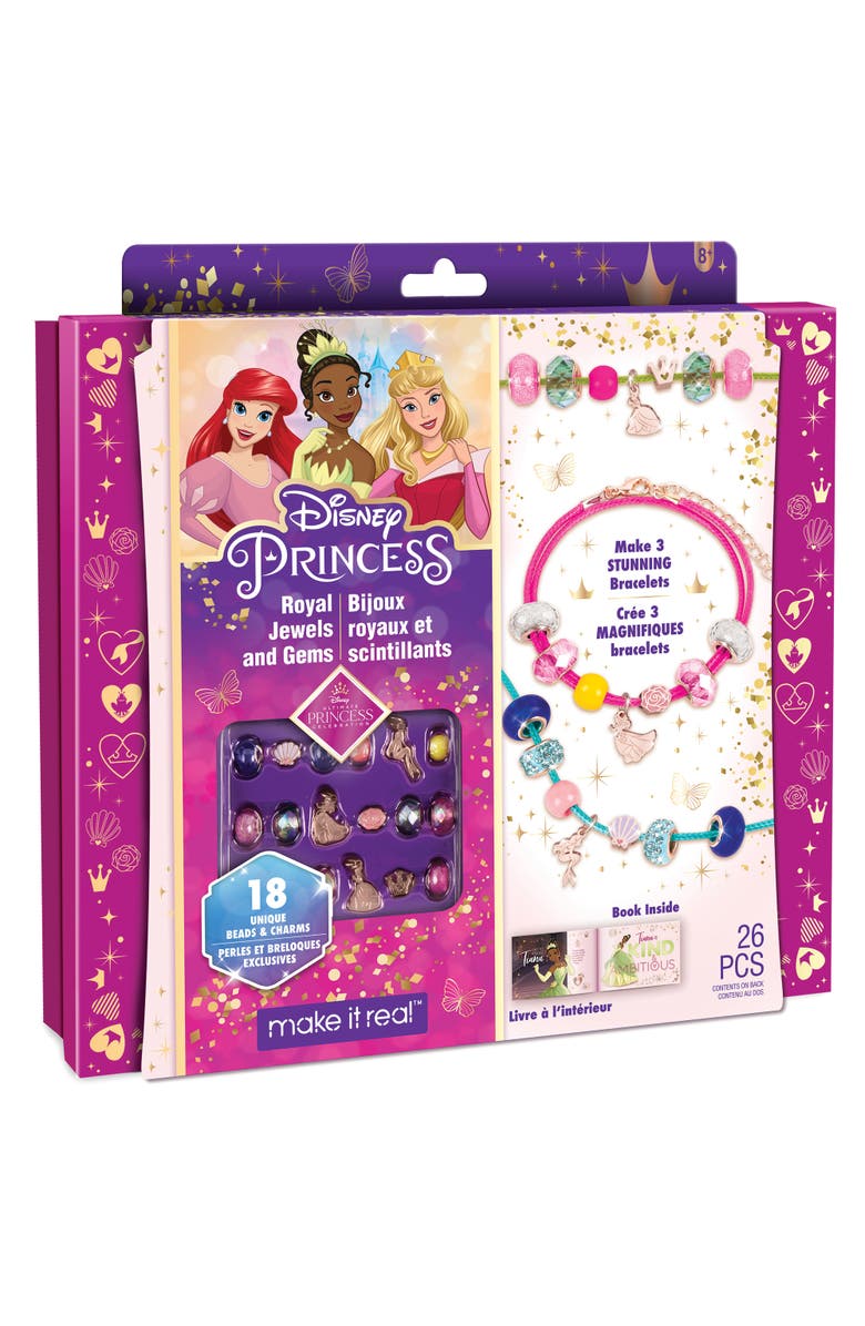 Disney Princess Royal Jewels & Gems Create 3 Princess Bracelets, Main, color, Multicolored
