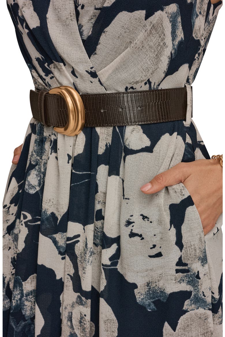 Belted Midi Dress, Alternate, color, NIGHTFALL MULTI