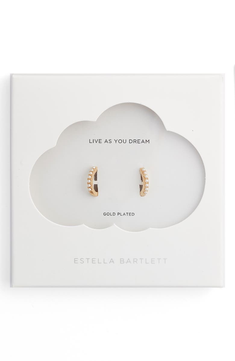 Estella Bartlett Mother-of-Pearl Huggie Hoop Earrings, Alternate, color,