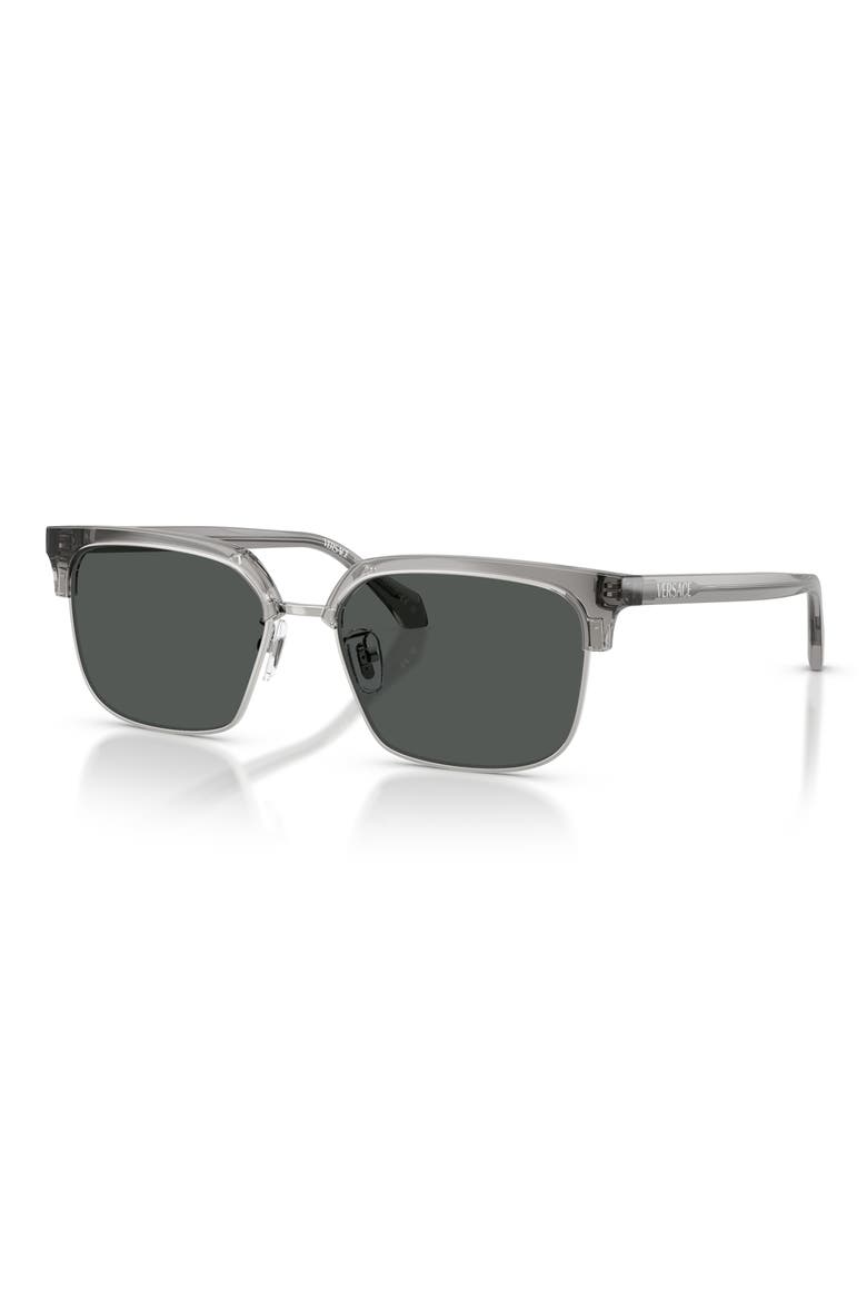 56mm Square Sunglasses, Alternate, color, TRANSPARENT GREY/ DARK GREY