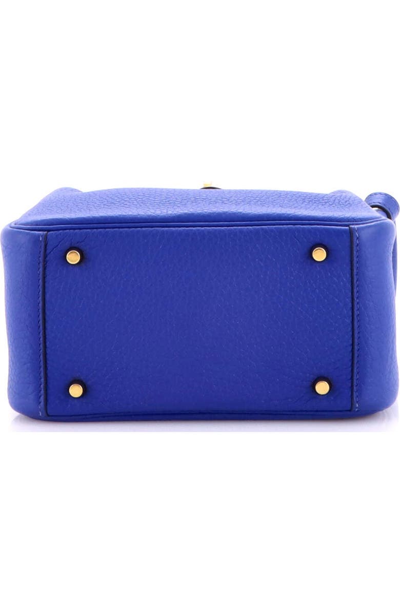 Pre-Owned Hermes Lindy Quadrille Bag Clemence with Canvas Mini, Alternate, color, Bleu Royal