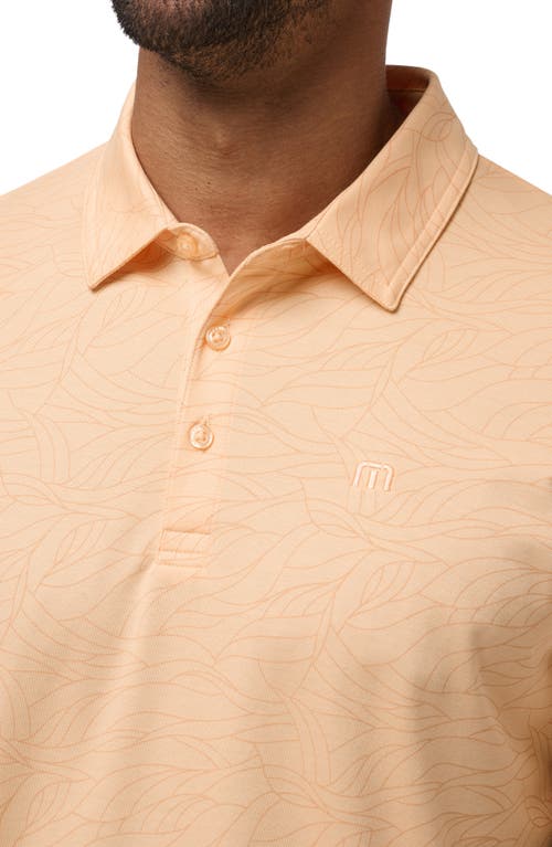 Travismathew Guiding Light Leaf Print Cotton Blend Polo In Apricot
