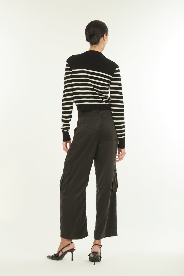 Nell Knit, Alternate, color, Black and Crème Stripe