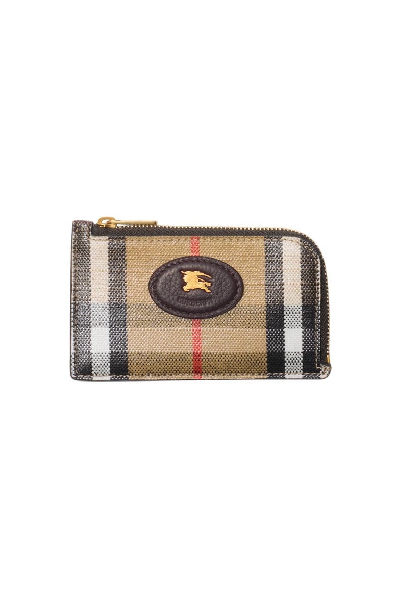 Burberry Highlands Zip Card Case, Main, color, Sand Beige
