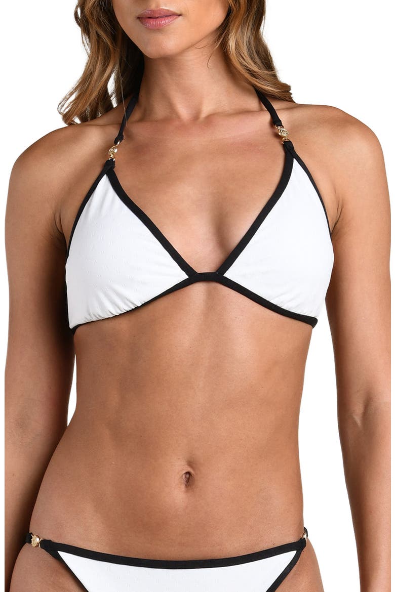 Fine Line Underwire Triangle Bikini Top, Main, color, WHITE