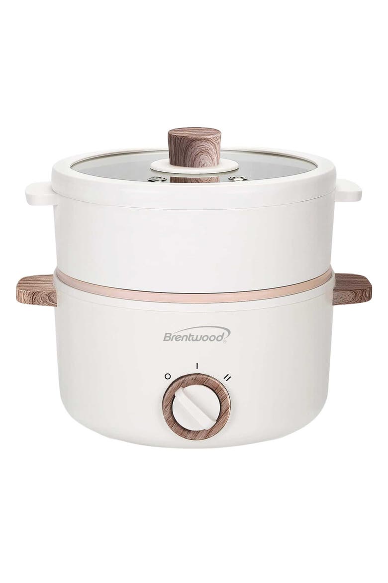 1.5-L Multi-Function Electric Hot Pot Cooker in White, Main, color, White