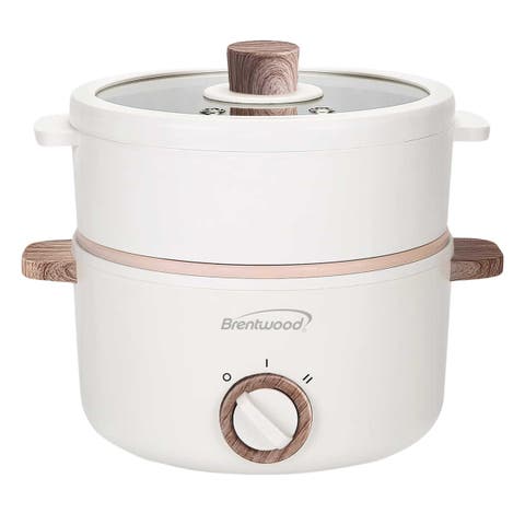 1.5-L Multi-Function Electric Hot Pot Cooker in White