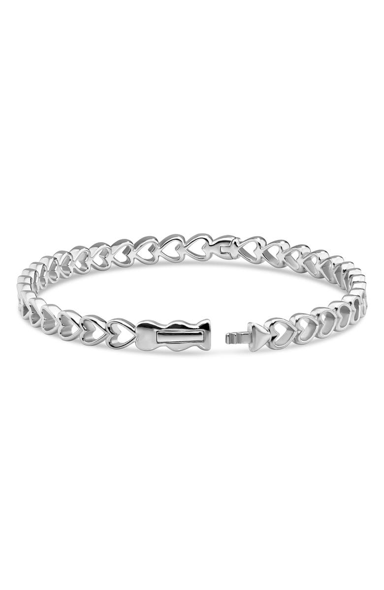 DEVATA Open Heart Bangle Bracelet, Alternate, color, Silver