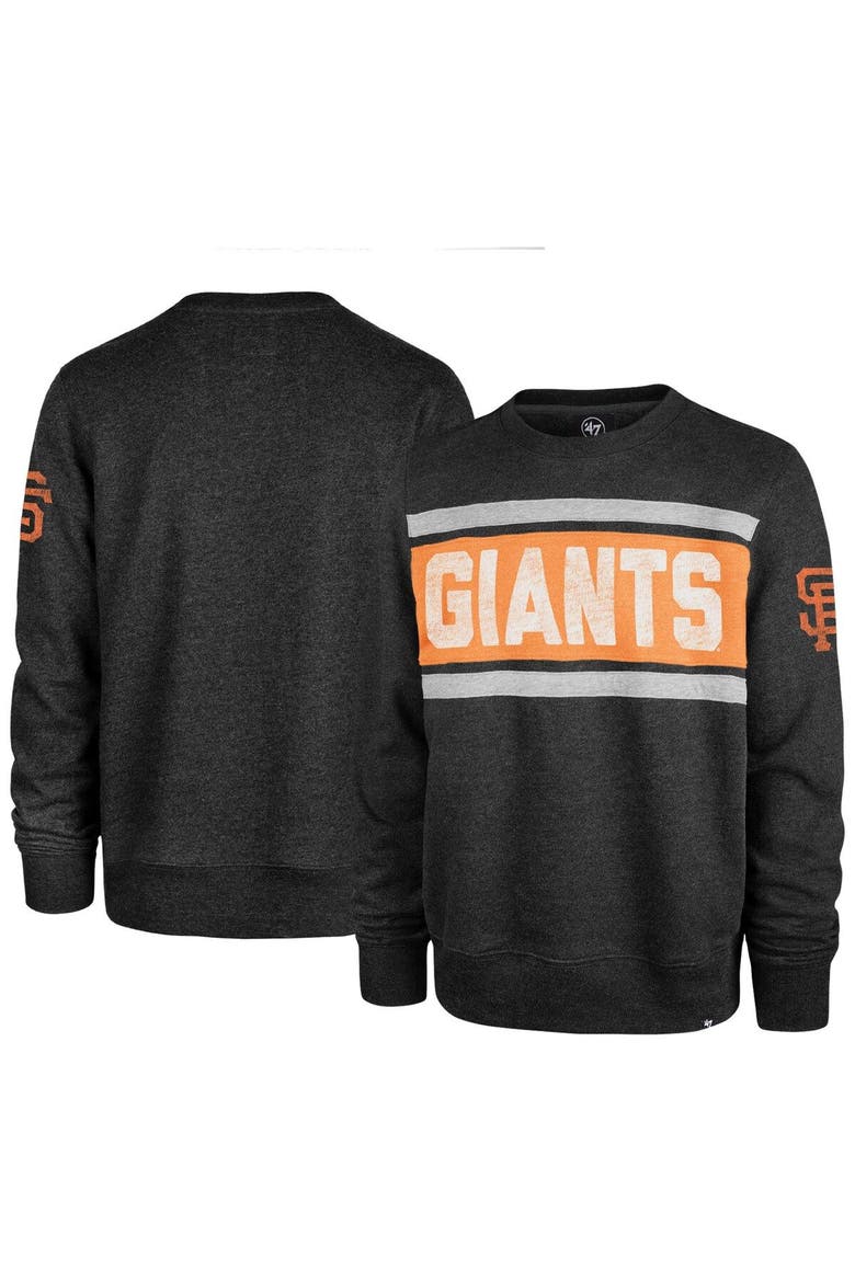 Men's '47 Black San Francisco Giants Bypass Tribeca Pullover Sweatshirt, Alternate, color, Black