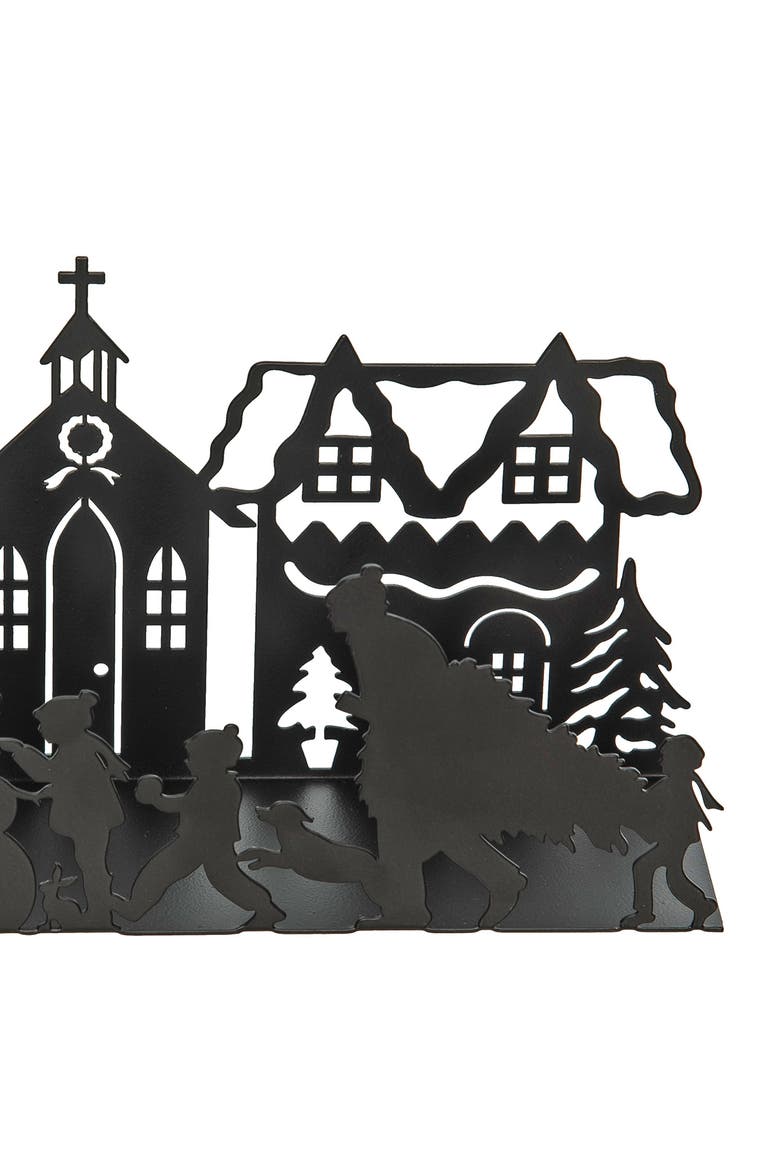 Snowman Family Scene 3D Decor, Alternate, color, Black