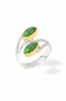 YS GEMS Stabilized Turquoise Cabochon Wrap Ring